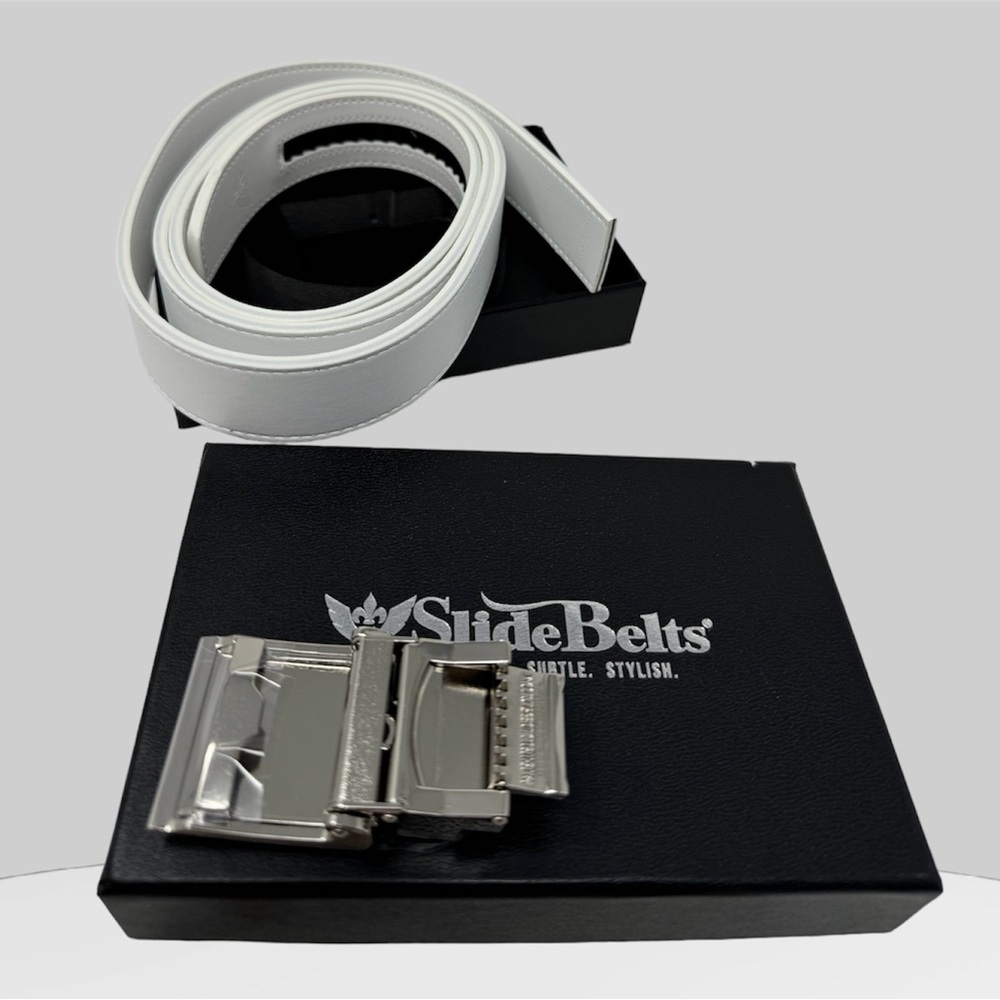 🛍️SALE🛍️ SlideBelts Classic White Belt (Simple,Subtle, Stylish) - Picture 8 of 11